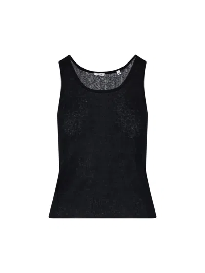 Aspesi Sleeveless Knit Tank Top In Black