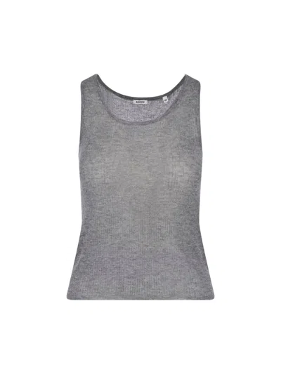 Aspesi Sleeveless Knit Top In Gray