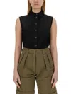 Aspesi Sleeveless Silk Blend Shirt In Black
