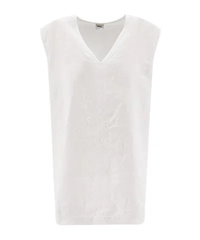 Aspesi Sleeveless V-neck T-shirt In White