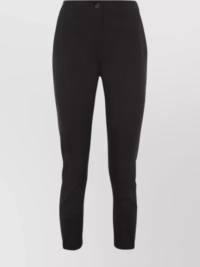 Aspesi Slim Fit Cropped Trousers With Zip In Black