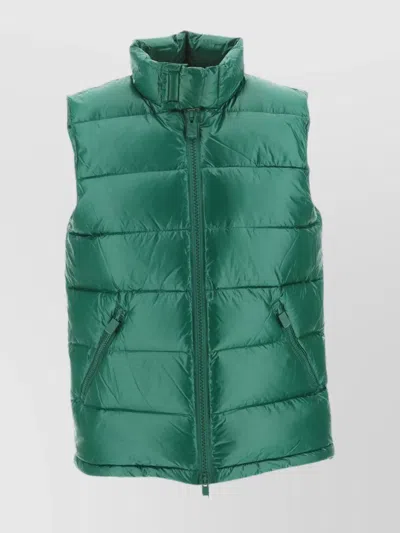 Aspesi Slim Quilted Down Vest In Green