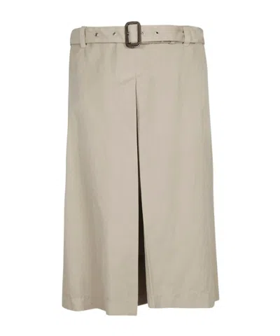 Aspesi Slit Detail Midi Skirt In Gold