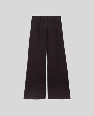 Aspesi Linen Trousers In Brown