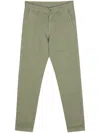 Aspesi Slub-texture Trousers In Green