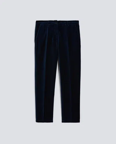 Aspesi Smooth Velvet Trousers In Blue