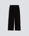 Aspesi Smooth Velvet Wide Trousers In Black