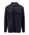 Aspesi Snap-button Overshirt Jacket In Blue
