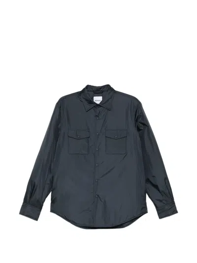 Aspesi Snap-button Padded Overshirt In Blue
