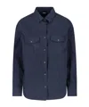 Aspesi Snap-front Utility Shirt In Blue