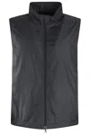Aspesi Soft Nylon Gilet With High Collar In Blue