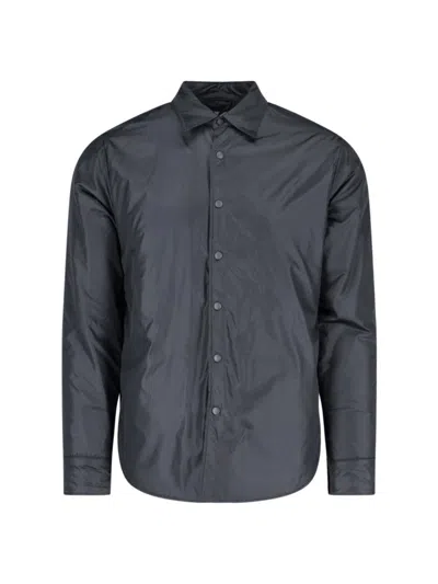 ASPESI SOLID GREY CASUAL SHIRT WITH TRADITIONAL COLLAR AND BUTTON-DOWN FRONT