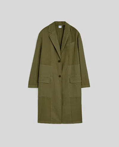 Aspesi Soprabito In Gabardina Di Cotone E Lino - Militare