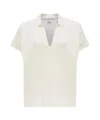 Aspesi Split Neck Fine-knit T-shirt In White