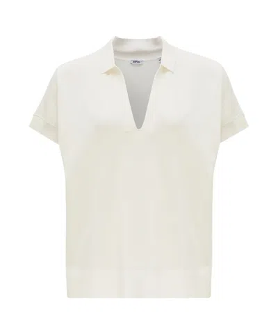 Aspesi Split Neck Fine-knit T-shirt In White