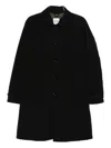 Aspesi Spread-collar Single-breasted Coat In Black