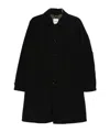 Aspesi Spread-collar Single-breasted Coat In Black
