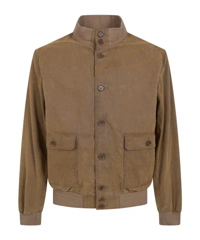 Aspesi Stand-up Collar Long-sleeved Casual Jacket In Brown