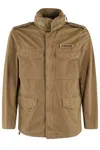 Aspesi Stone Cotton Minifield Jacket With Hidden Hood