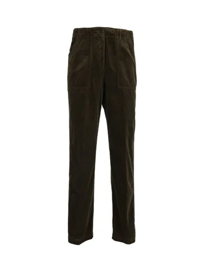 Aspesi Straight Leg Corduroy Straight-leg Pants In Brown