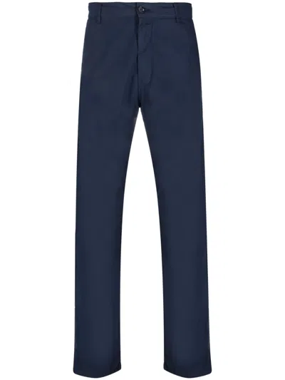 Aspesi Straight-leg Cotton Chino Trousers In Blue