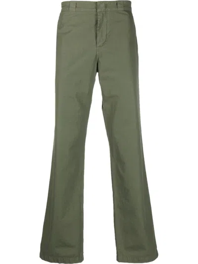 Aspesi Straight-leg Cotton Trousers In 绿色