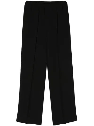 Aspesi Seam-detail Wide-leg Trousers In Black