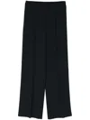Aspesi Straight-leg Crepe Trousers In Blue