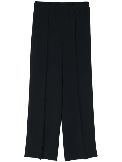 Aspesi Straight-leg Crepe Trousers In Blue