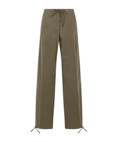 Aspesi Straight-leg Drawstring Trousers In Green