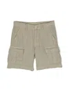 Aspesi Linen Cargo Shorts In Green