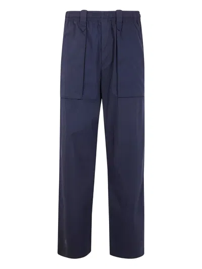Aspesi Ventura Straight Leg Trousers Back Pocket In Blue