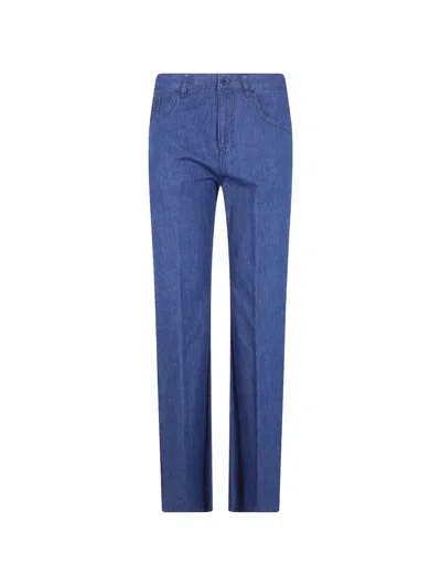 Aspesi Straight Leg Trousers In Blue