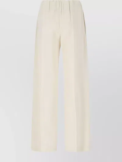 Aspesi Straight Leg Trousers Elastic Waistband In White