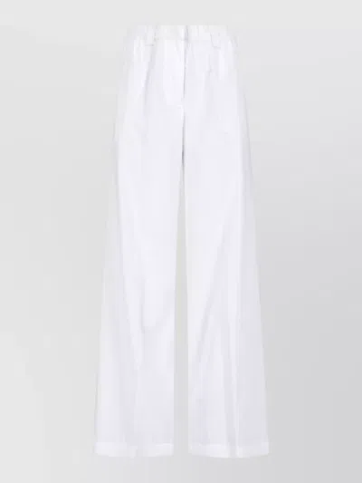 Aspesi Straight Leg Trousers Side And Back Pockets In White