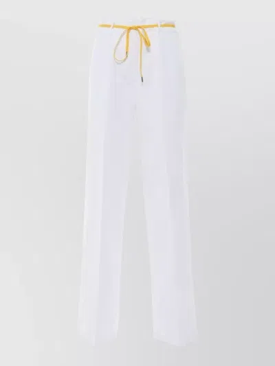Aspesi Relaxed Fit Straight-leg Trousers With Drawstring In White