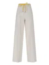 Aspesi Cotton Gabardine Wide Leg Pants In Cream