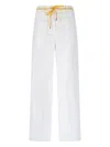 Aspesi Relaxed Fit Straight-leg Trousers With Drawstring In White