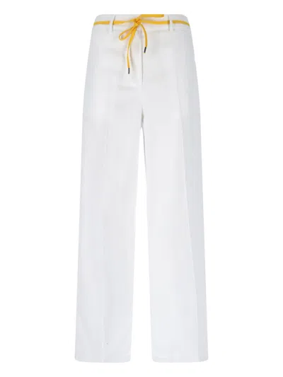 Aspesi Relaxed Fit Straight-leg Trousers With Drawstring In White