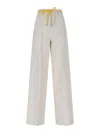 Aspesi Cotton Gabardine Wide Leg Pants In White