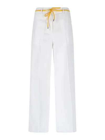 Aspesi Relaxed Fit Straight-leg Trousers With Drawstring In White