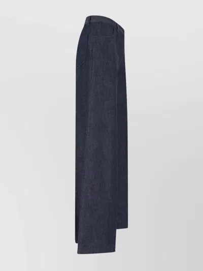Aspesi Straight Trousers With Pockets And Loops In Blue