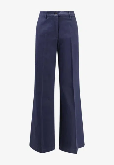 Aspesi Straight-leg Tailored Pants In Blue