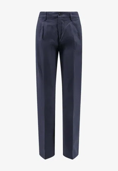 Aspesi Straight-leg Tailored Pants In Blue