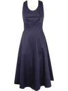 Aspesi Flare Midi Dress In Blue