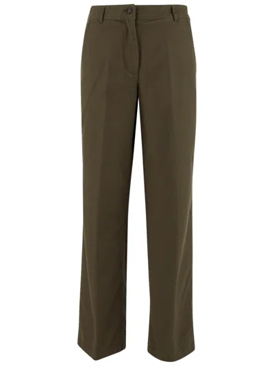 Aspesi Stretch Cotton Pants In Militare