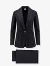 Aspesi Stretch Cotton Suit Single Breasted Blazer In Black