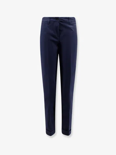 Aspesi Stretch Cotton Trousers In Blue