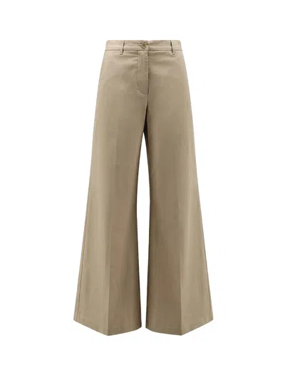 Aspesi Stretch Cotton Trousers In Green