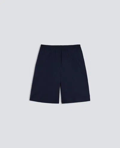 Aspesi Stretch Cotton Twill Bermuda Shorts In Blue